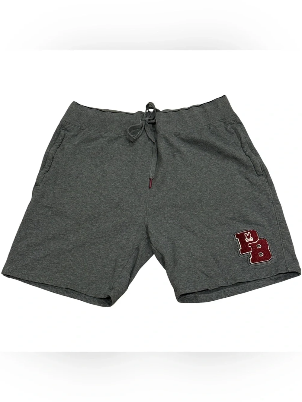Psycho Bunny Sweat Shorts Mens XL Patchin Chenille Logo Gray Cotton